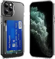 Ciuaz Case for iPhone 11 Pro with Credit Card Holder, 360°Full Protection Cell Phone Cover- [Anti-Yellow] Crystal Clear Wallet Case, Raised Edges for Camera Lens Protection