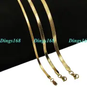 18K Yellow Gold Filled TARNISH-FREE 16 inch 2 mm Thin Herringbone Chain Necklace