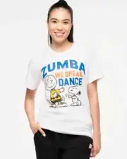 Zumba X Peanuts Crew Neck Unisex Tee - White ~ XS/S M/L XL/XXL ~New! Free Ship