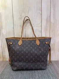 在飛比找Yahoo!奇摩拍賣優惠-LV M40156 原花 NEVERFULL 肩背包 購物包