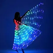 LED Angel Fairy Wings Light Up Butterfly Wings Cape Lightweight Belly Dance Costumes Wings for Adults Kids Stage Show Carnival Christmas (Adult Model) (adult-140cm)