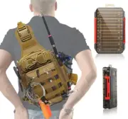 Fishing Gear Tackle Bag Compact Backpack with Tackle Box and Rod Holder For O...