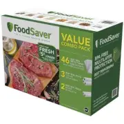 FoodSaver Heat Seal Value Pack 46 Pre Cut Vacuum Bags + 5 Rolls Combo Set