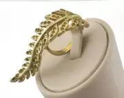 Leaf Ring Adjustable Raw brass (19mm 9US inner size ) 2644