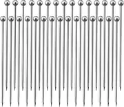 30PCs Cocktail Picks Stainless Steel, 6 Inch Martini Picks Set Reusable Metal Martini Olive Skewers Drink Skewers Martini Sticks for Olives Appetizers Bloody Mary Brandied