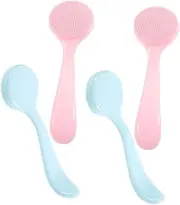 VICASKY 4pcs Silicone Face Scrubber Gentle Exfoliating Facial Cleansing Brush for Deep Cleanse Compact and Portable Skincare Tool for Travel and Daily Use