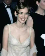 Wynona Ryder smiling in silver gown attending Academy Awards 24x36 poster glam