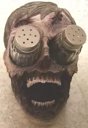 Salt & Pepper Shaker Set Halloween The Undead Zombie holder NEW