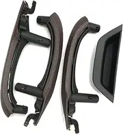 LHD RHD Interior Door Pull Handle with Leather Cover Trim Full Set, for BMW, for X3 X4 F25 F26 2010-2016 car Interior Door Handle(RHD 7PCS Moka)
