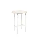 Rayell Marble Side Table Marble/White Metal Legs 40x50cm Moroccan Magic Blush