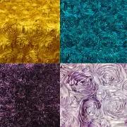 25 Yards 58" Rosette Satin Fabric 22 Colors Ribbon Rose Wedding Dress Home Decor