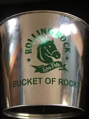 ROLLING ROCK-GALVANIZED BUCKET OF ROCKS New Pail Ice Bucket