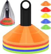 Soccer Training Cones Agility Disc Sports Cones with Carry Bag and Holder, Plast