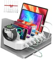 95W 6 in 1 Fast Charging Station for Multiple Devices【UL&FCC Certified Safer