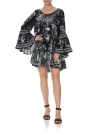 BNWT CAMILLA MOONSHINE BLOOM A LINE FRILL DRESS - SIZE XS (RRP $699)