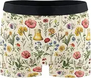 [FRODOTGV] Flowers Leafs Men's Boxer Briefs Shorts Athletic Underwear for Men Underware Boxer Para Hombre