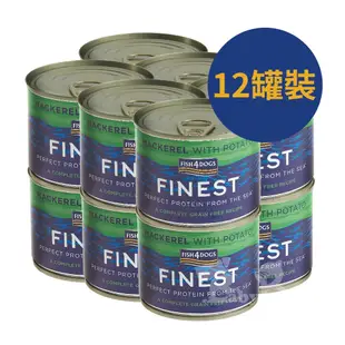 即期良品 海洋之星FISH4DOGS 挪威鯖魚主食犬罐185g 12罐裝