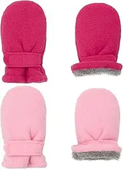 [Reyow] Baby Toddler Winter Warm Mittens Little Kids Sherpa Fleece Lined Gloves for Baby Girls Boys 2 Pairs