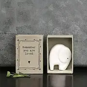 East Of India MINI Matchbox Elephant Porcelain Remember you are loved White