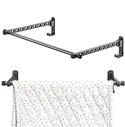 Wall-Mounted Clothes Drying Rack - Wall Hanger for Clothes, Folding Clothes Hanger for Balcony | Punch- Bathroom Drying Rod, Space-Efficient Storage Clothes Hanger for Dorms