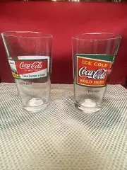 Coca Cola 1920-1929 / 1950-1959 vintage pint glasses,Libby. pint glass pair