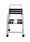 Deluxe New Era Patented Shower Commode Chair, 18" Internal Width, Vinyl Strap...