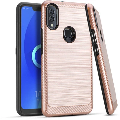 GSA Brushed Hybrid Case For Alcatel 3V (2019), 5032W - Rose Gold