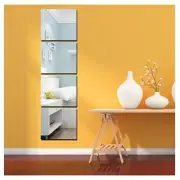 Removable Acrylic Mirror 4Pack Square Mirror Wall Stickers Full Body, 12x10"