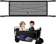 Stroller Net Attachment - Cart Stroller Camping Net Outdoor Side Elastic Pocket,Mesh Storage Organizer with Adjustable Hooks High Weight Capacity for Caravans Trolley Automotive Trucks