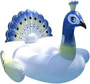 Peacock Shape Swimming Ring, Thickened Inflatable Mattress for Swimming Pool/Beach, Inflatable Pool Float with Hand Pump LWX