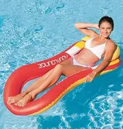 Portable Foldable Inflatable Tubes Floaties Toys for Kids Adults Inflatable Pool Float with Backrest Floating Lounge Chair 160 * 90CM Inflatable LWX