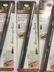 3 X MILANI Eye Tech Define 2In1 Brow + Eyeliner Felt Tip Pen BLACK/NATURAL TAUPE