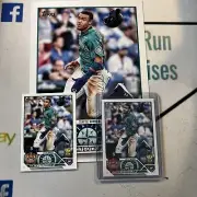 Julio Rodriguez 2023 Topps Series Collectors Box Lot Jumbo, SP card, and base