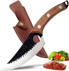 Handmade Forged Kitchen Meat Vegetable Chopping Chef Knife Cleaver Sheath Sharp