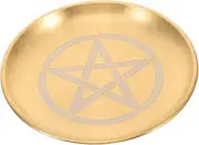 MAGICLULU Pentagram Plate Decorative Altar Tray for Candle Holders Jewelry Storage Ritual Ceremonies Unique Round Design for Home Sacrifices and Religious Events