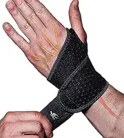 HiRui 2 Pack Wrist Compression Strap and Wrist Brace Sport Wrist Support for Fitness, Weightlifting, Tendonitis, Pain Relief.etc - Wear Anywhere - Unisex, Adjustable (Black)