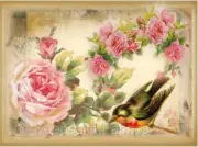 Whimsy Dust Victorian Birds Roses Quilt Block Multi Szs FrEE ShiP WoRld Wide (B2