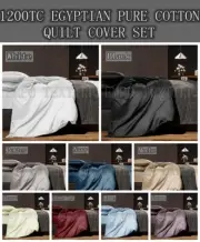 PREMIUM 1200TC Egyptian Cotton Doona Duvet Quilt Cover Set SB/DB/QB/KB/SK