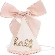 Birthday Hat With Bow - Sweet Birthday Decorations,Glitter Number Cone Hat Photo Prop,Princess Bow Hat,Cake Smash