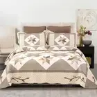 Oversized King Quilt Set Patchwork Bedspread (120X118 Inch) - 100% Cotton Revers