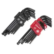 Steelman 26 Pc Long Arm ball end Hex Key Allen Wrench Set SAE Metric 41938