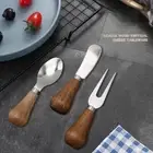 Cheese Knife Set Wooden Handle Stainless Steel Knive Fork Scoop Cutter Tableware