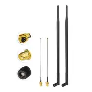2-Pack 9dBi 2.4GHz WiFi RP-SMA Omni Antenna with IPX U.FL to RP-SMA Cable 15cm