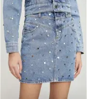 Sandro Paris Avea Mirror Studed Mini Skirt NWT