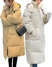 [JEShifangjiusu] Women Comfortable Casual Knee Length Padded Jacket Winter Warm Long Down Jacket Long Sleeve Thick Jacket Parka, Color 11, XXL