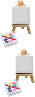 Yardwe Sets Mini Canvas Art Easel Miniature House Supplies Wooden Plastic Construction for Long-Lasting Play