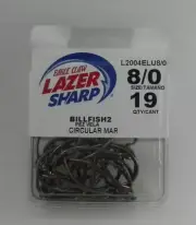 Eagle Claw L2004ELU-8/0 Black Circle Hook Non-offset Size 8/0 19ct