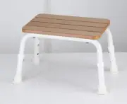 Realistic Faux Timber Bath Stool - Height Adjustable, Lightweight, Non-Slip