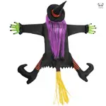 萬聖節女巫撞樹裝飾鬼 爬樹鬼飛天巫婆娃娃 鬼節裝扮道具 紫頭髮橙腿