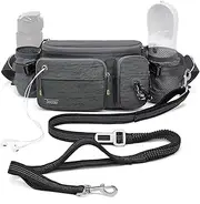 Hands Free Dog Leash for Large Dog with Large Bum Bag,Dog Walking Belt,Waist Dog Leash,Dog Hiking Belt,Dog Running Waist Belt